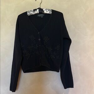 Women's   Karen Kane Wool  Black Long Sleeve Sweater